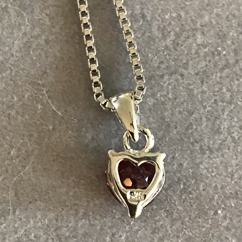 Silver Garnet Necklace - Picture 3 of 9